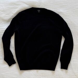 J. Crew Men's Black 100% Cashmere Crewneck Sweater